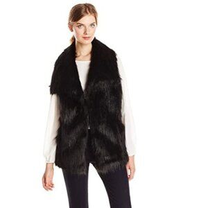 Via Spiga Women's Faux Fur Vest Black